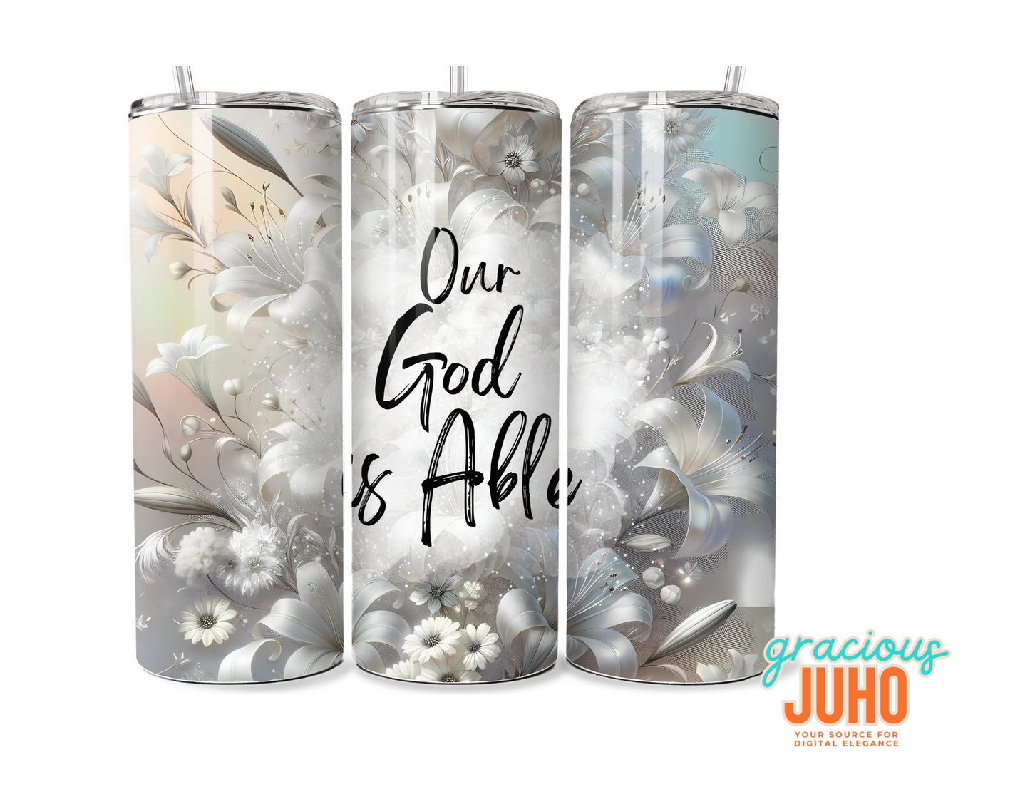 God is able tumbler wrap design