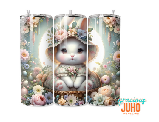 Easter bunny floral tumbler design