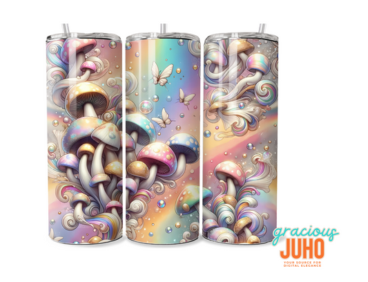 Mushroom rainbow  tumbler wrap template