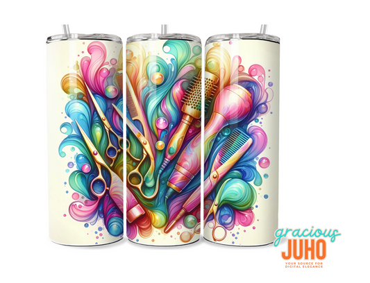 Hairstylist rainbow   tumbler wrap design