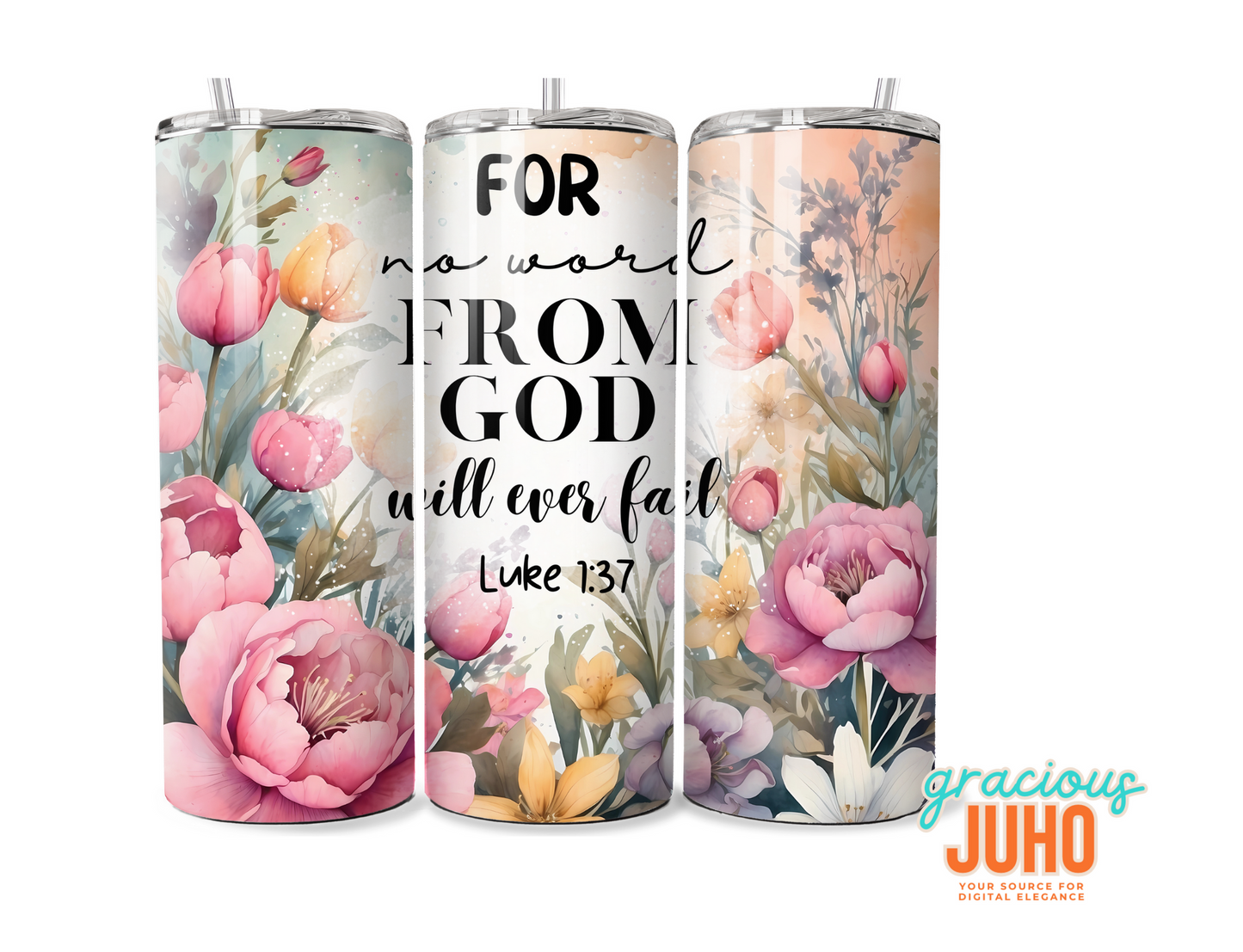 christian No word of God will fail  tumbler wrap design