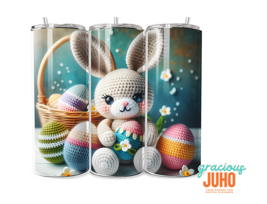 Easter bunny crochet  tumbler design