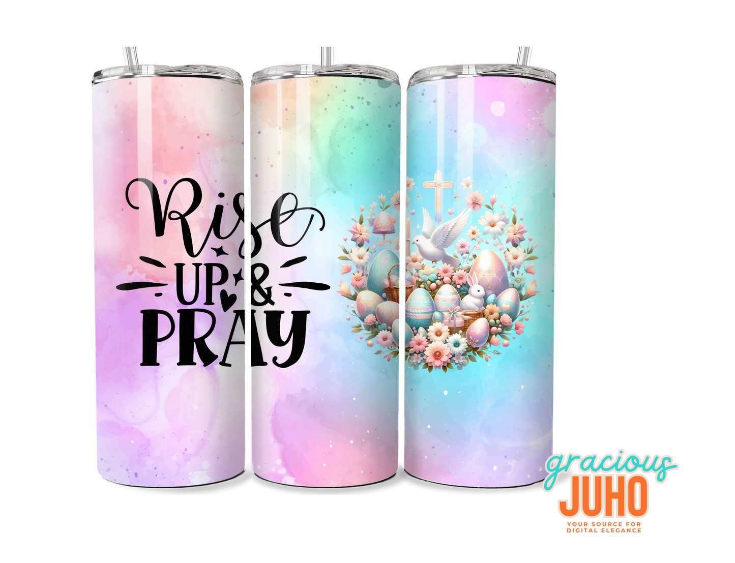 Rise and pray 20 oz skinny  tumbler design