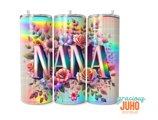 grandma rainbow tumbler design template instant download