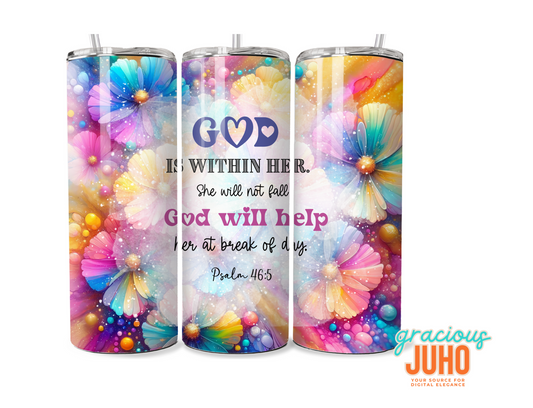 christian God is within her  bible Scriptures tumbler wrap design