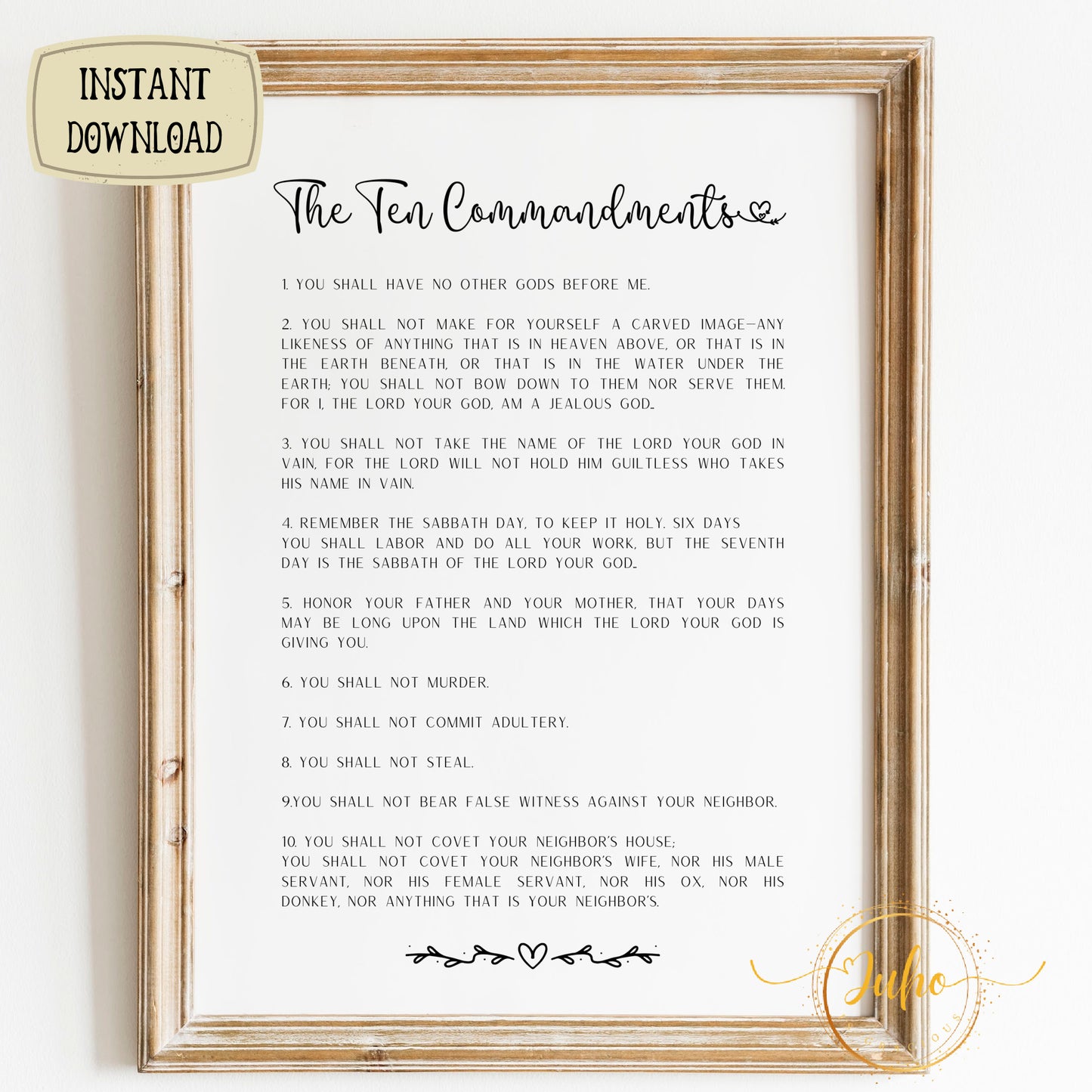 Ten commandments wall art bible verse