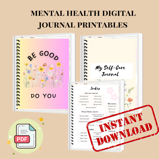 Mental Health Digital Planner Free 50+ pages