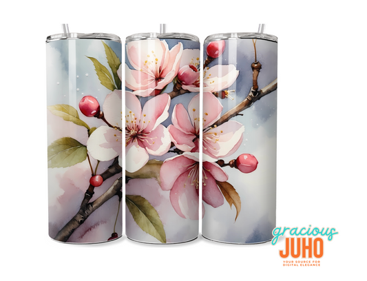 cherry blossom flower   tumbler wrap design