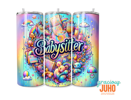 babysitter seamless pattern  tumbler wrap 20 oz skinny