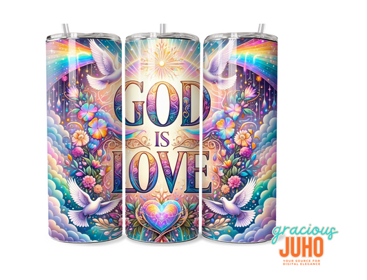 christian God is love Scriptures tumbler wrap design