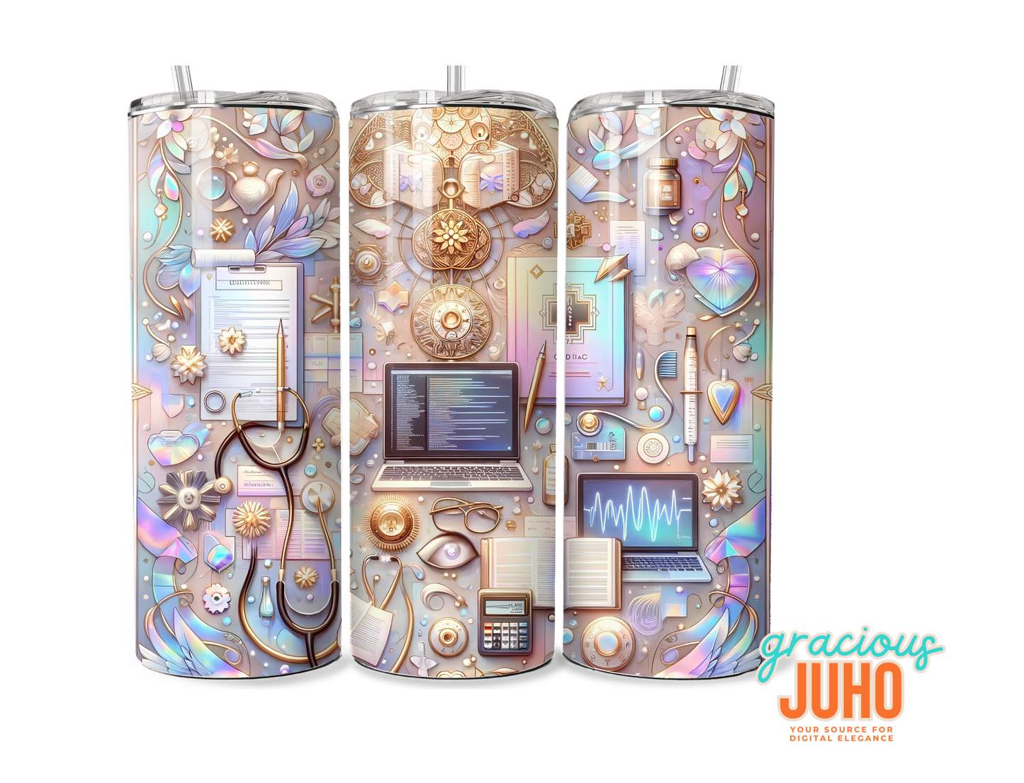 Medical coder rainbow  tumbler I instant download