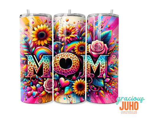 mom floral  mothers day tumbler design template instant download (Copy)