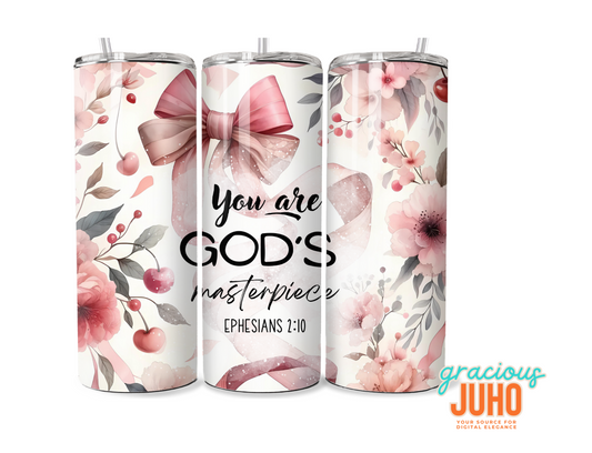 christian  God's masterpiece bible Scriptures tumbler wrap design