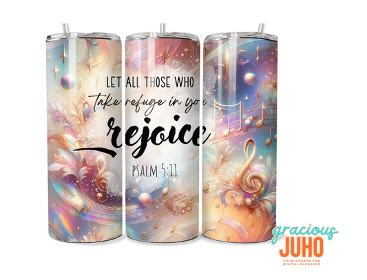 christian rejoice criptures tumbler wrap design