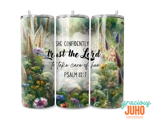 christian trust in  in the lord criptures tumbler wrap design