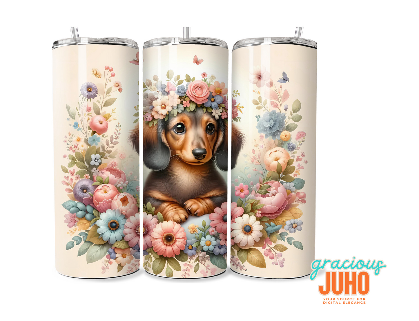 dachshund   tumbler design seamless pattern