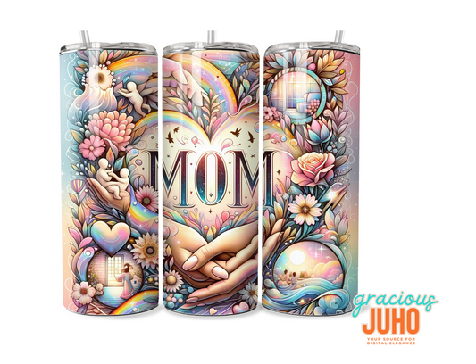 mom floral  mothers day tumbler design template instant download